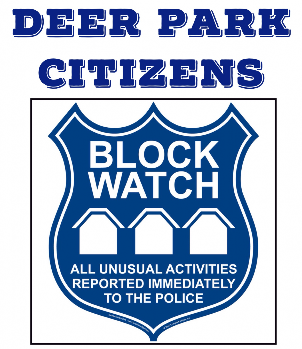 Deer Park block watch badge graphic
